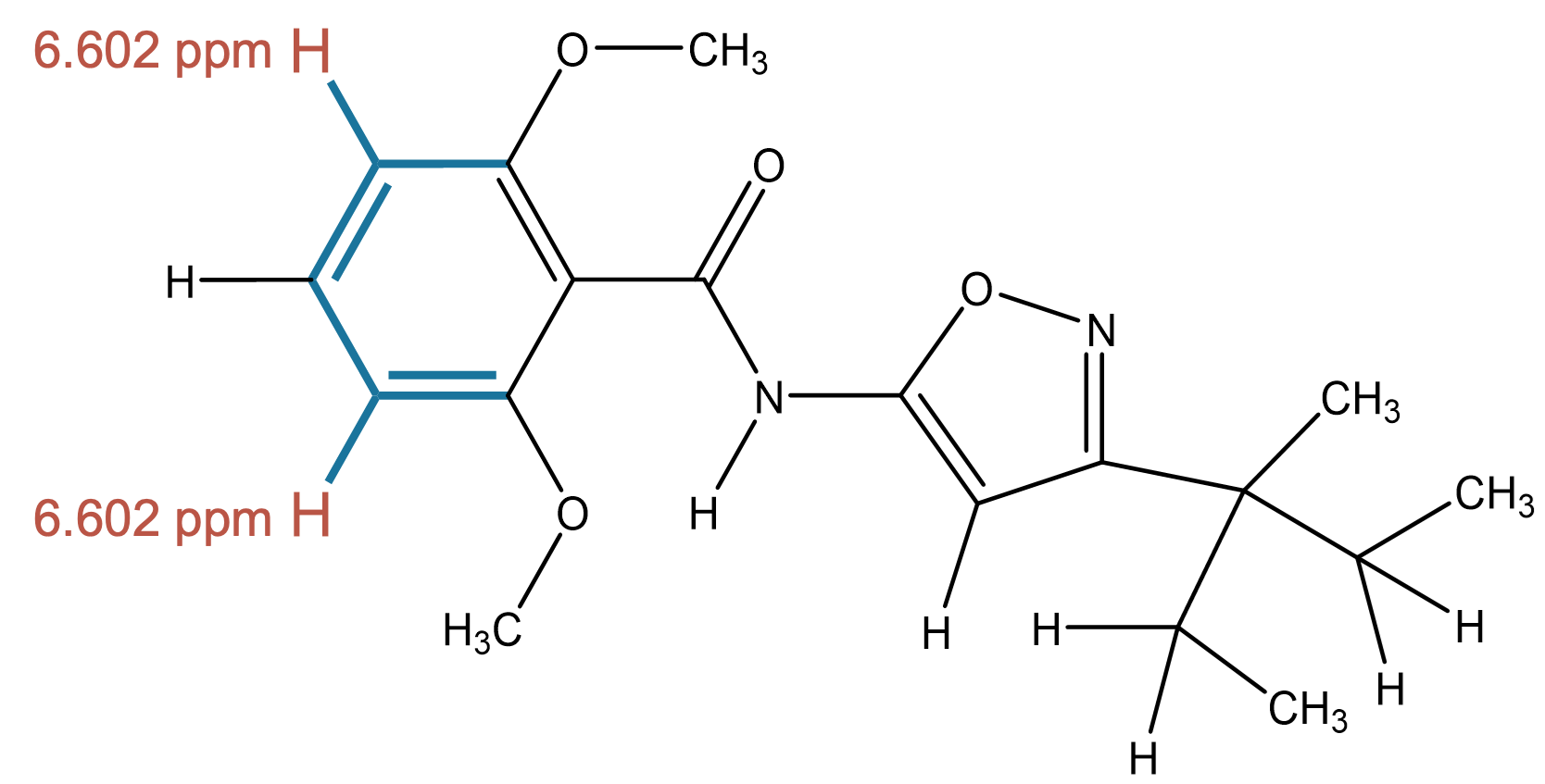 Experimental assignment 6.602 ppm